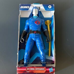 New In Box Hasbro G.I. Joe Cobra Commander in Blue with Yellow Staff